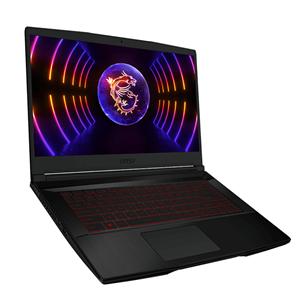 MSI Thin GF63 12U, 15.6'', FHD, 144 Hz, i7, 16 GB, 512 GB, RTX 3050, ENG, black - Notebook