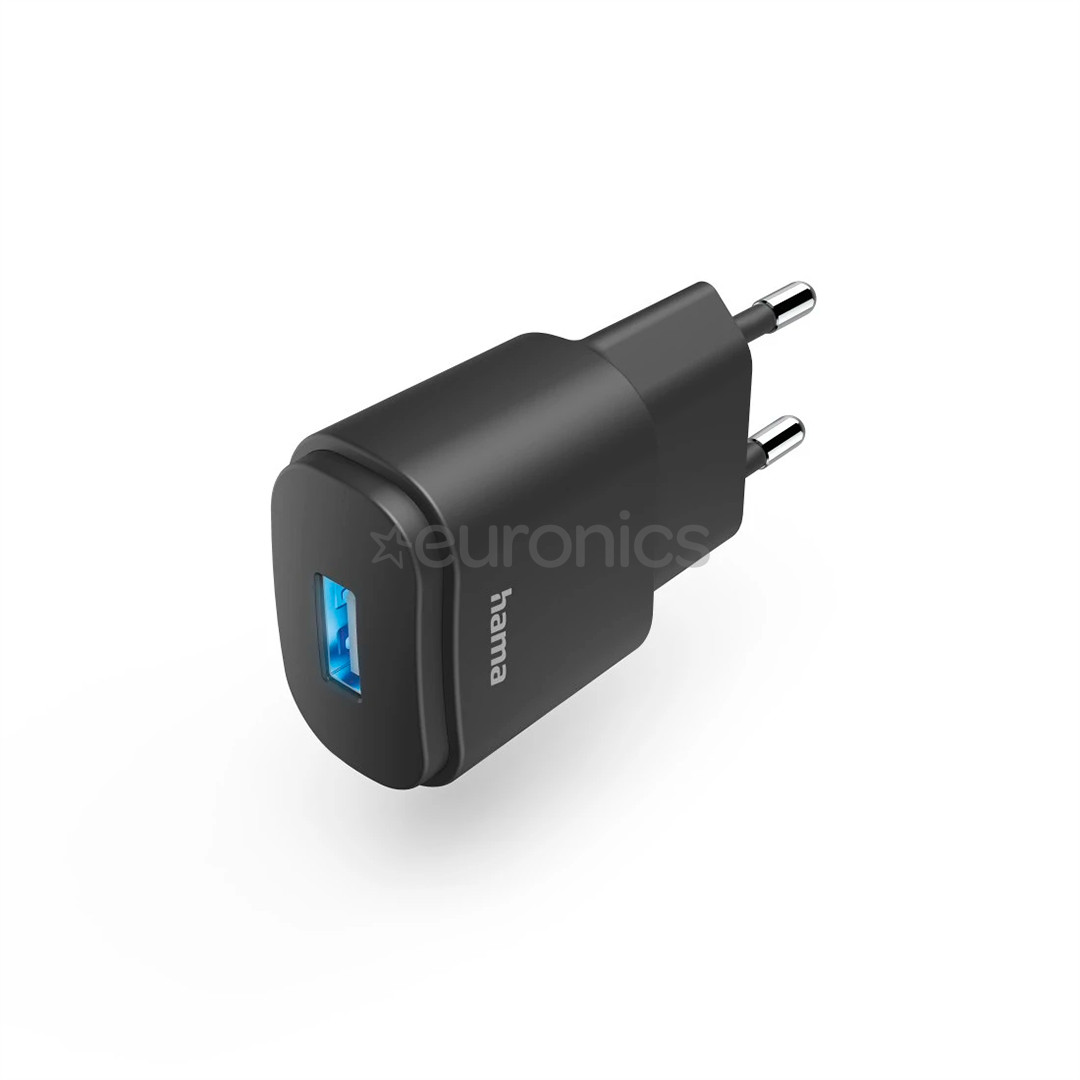 Hama Charger, 6 W, USB-A, melna - Strāvas adapteris