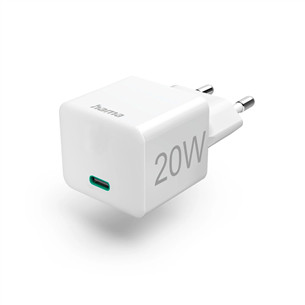 Hama Fast Charger, USB-C, 20 W, balta - Strāvas adapteris 00125128