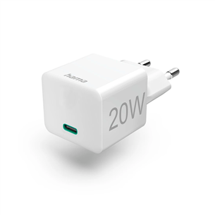 Hama Fast Charger, USB-C, 20 W, balta - Strāvas adapteris 00125128