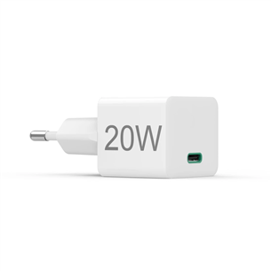 Hama Fast Charger, USB-C, 20 W, balta - Strāvas adapteris