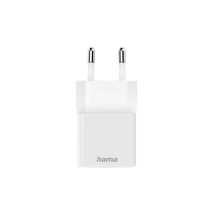 Hama Fast Charger, USB-C, 20 W, balta - Strāvas adapteris