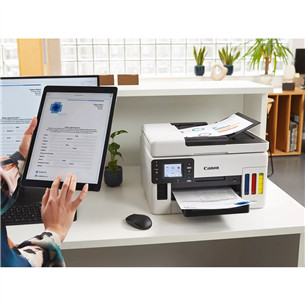 Canon Maxify GX6050, WiFi, LAN, USB, duplekss, balta - Daudzfunkciju tintes printeris