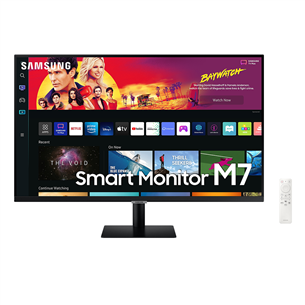 Samsung Smart Monitor M7, 32'', UHD, LED VA, USB-C, melna - Monitors ar viedtelevizora funkciju
