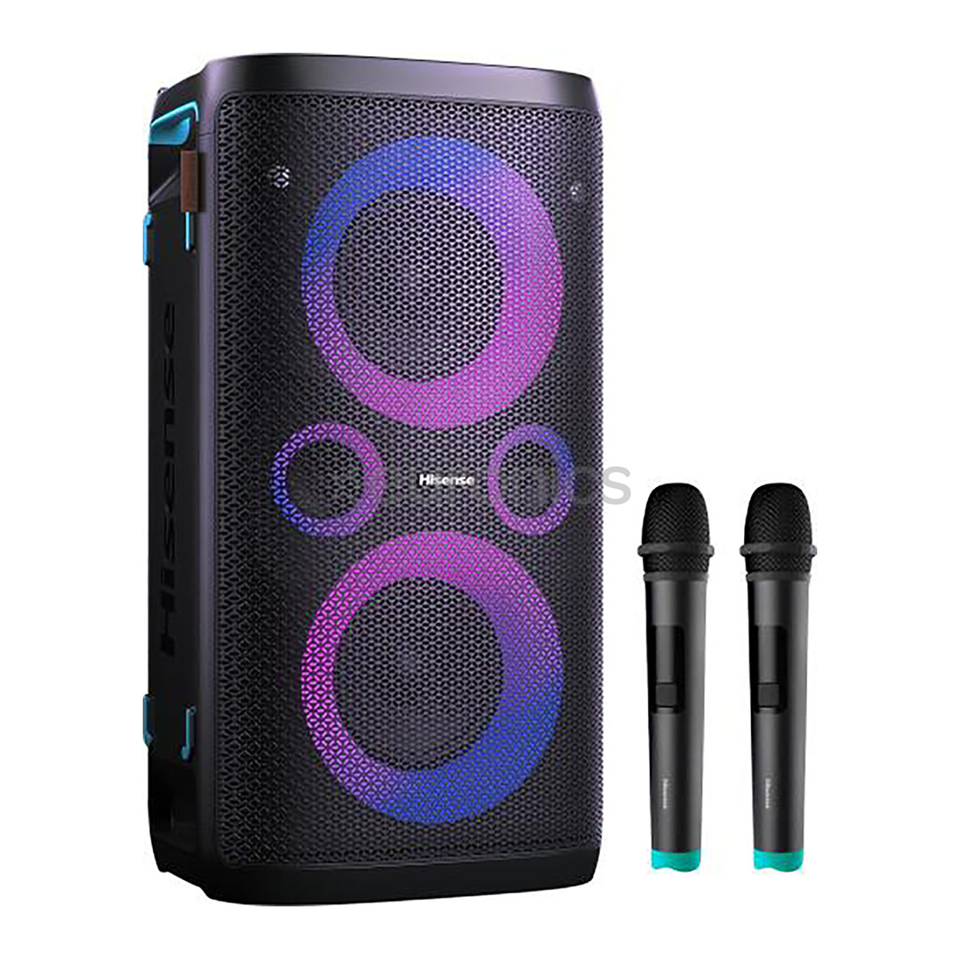 Hisense HP110 Plus Party Rocker One Plus, 2 mikrofoni, melna - Portatīvā mūzikas sistēma