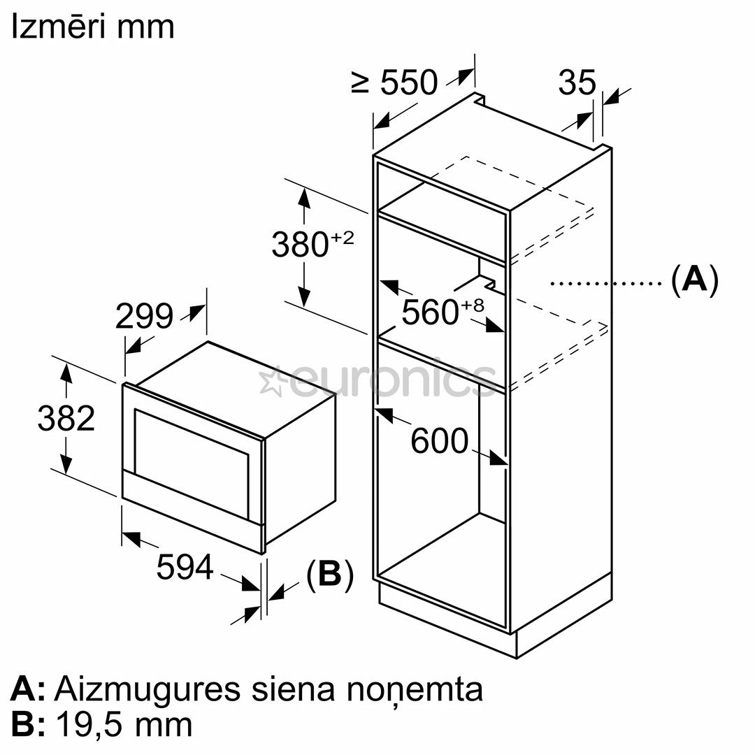 Bosch, Series 8, balta - Iebūvējama mikroviļņu krāsns