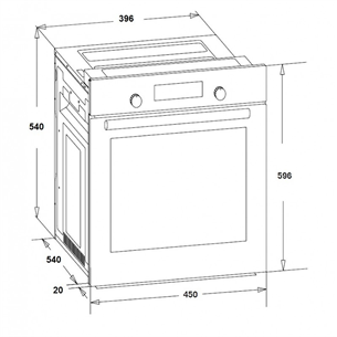 Schlosser, 52 L, steam cleaning, black - Built-in oven