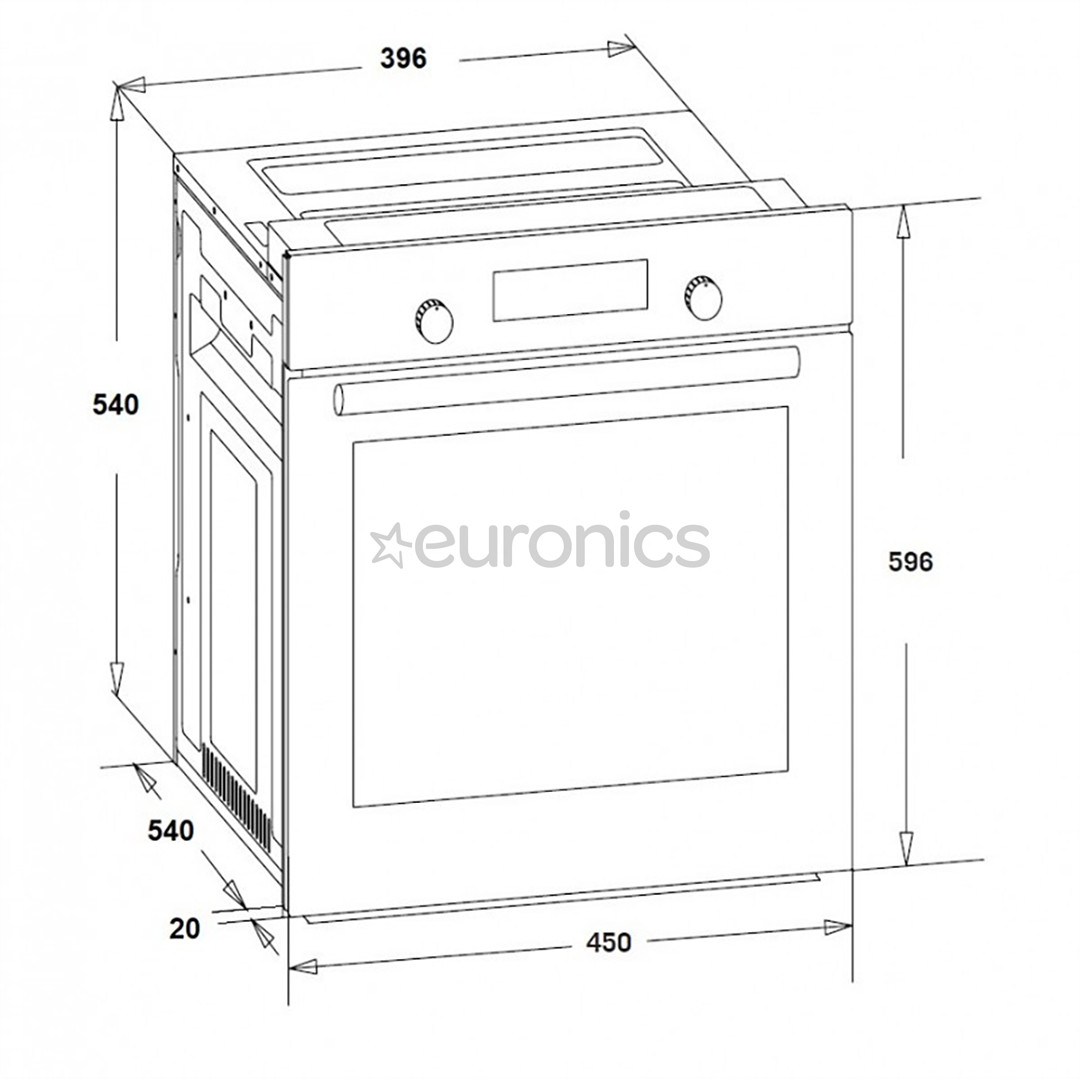 Schlosser, 52 L, steam cleaning, black - Built-in oven
