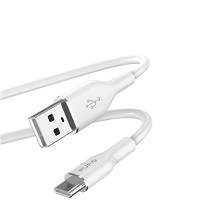 Puro Soft, USB-A / USB-C, 1.5 m, balta - Vads