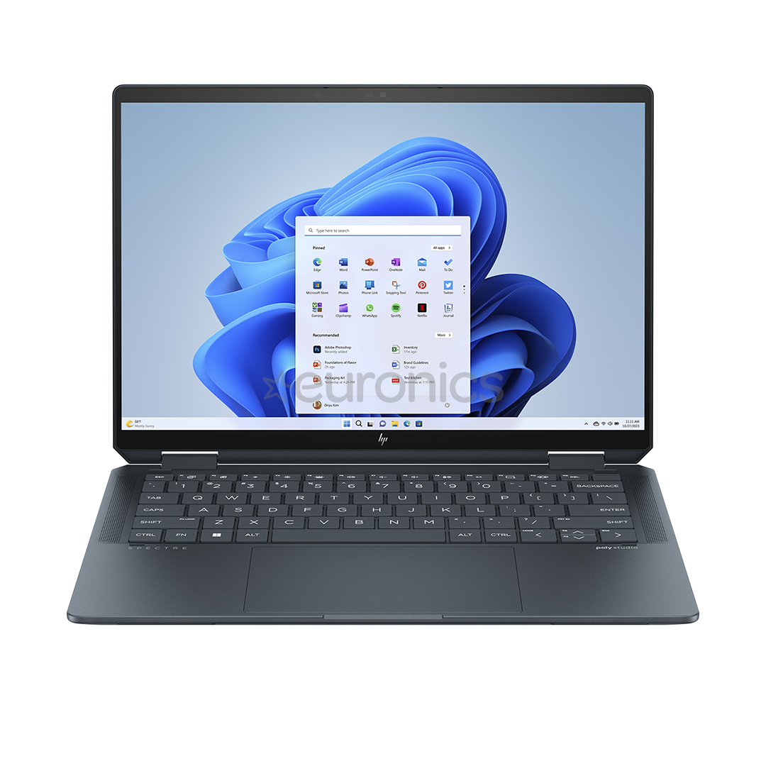 HP Spectre x360 2-in-1 Laptop 14-eu0001no, 14'', 2.8K, OLED, 120 Гц, Core Ultra 5, 16 ГБ, 512 ГБ, SWE, синий - Ноутбук