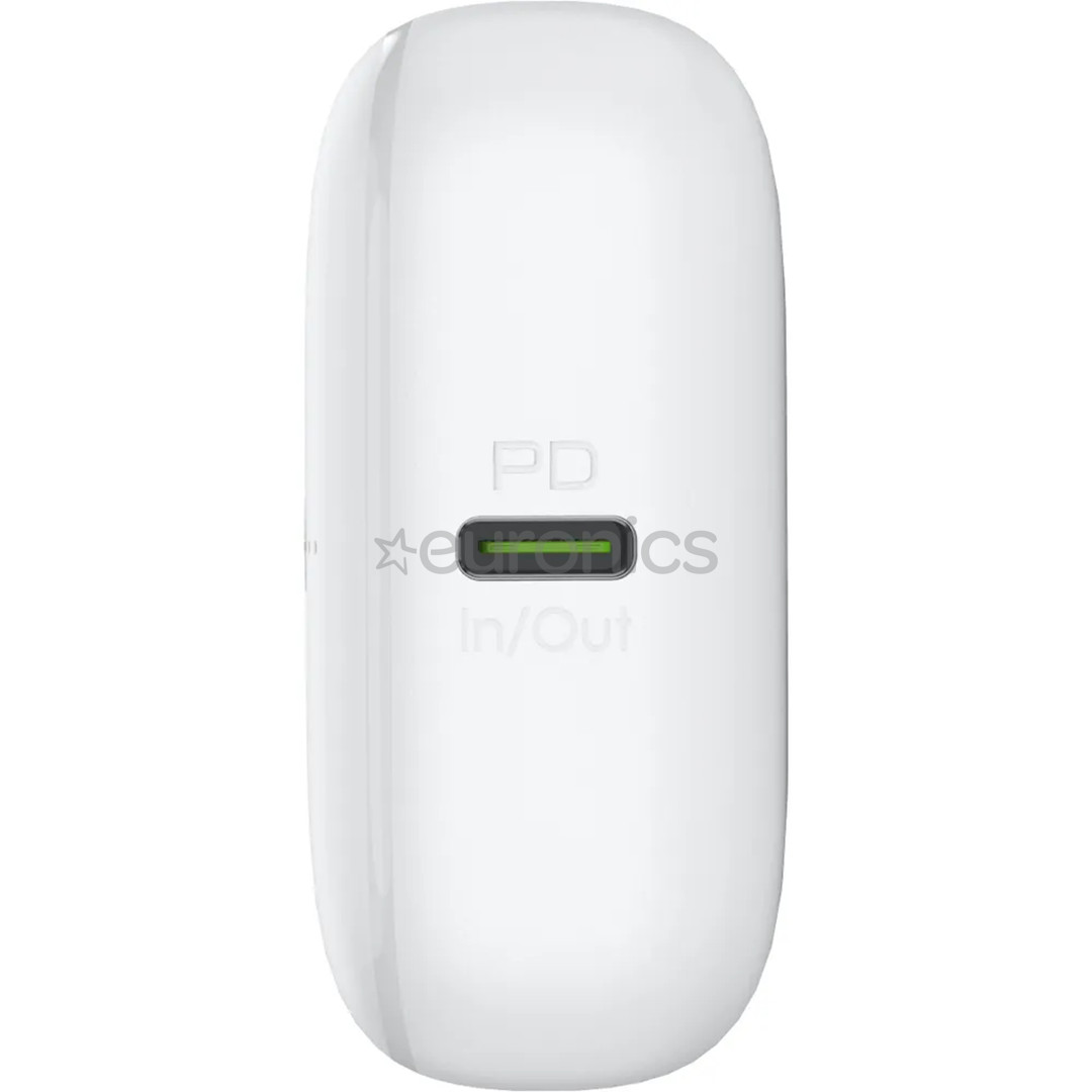 Puro Compact Mini, 10 000 mAh, USB-A, USB-C, balta - Portatīvais barošanas avots