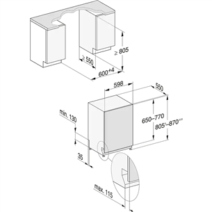 Miele, 14 place settings - Built-in Dishwasher