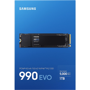 Samsung 990 EVO PCIe 4.0 x4 / 5.0 x2 NVMe M.2, 1 TB - SSD cietais disks