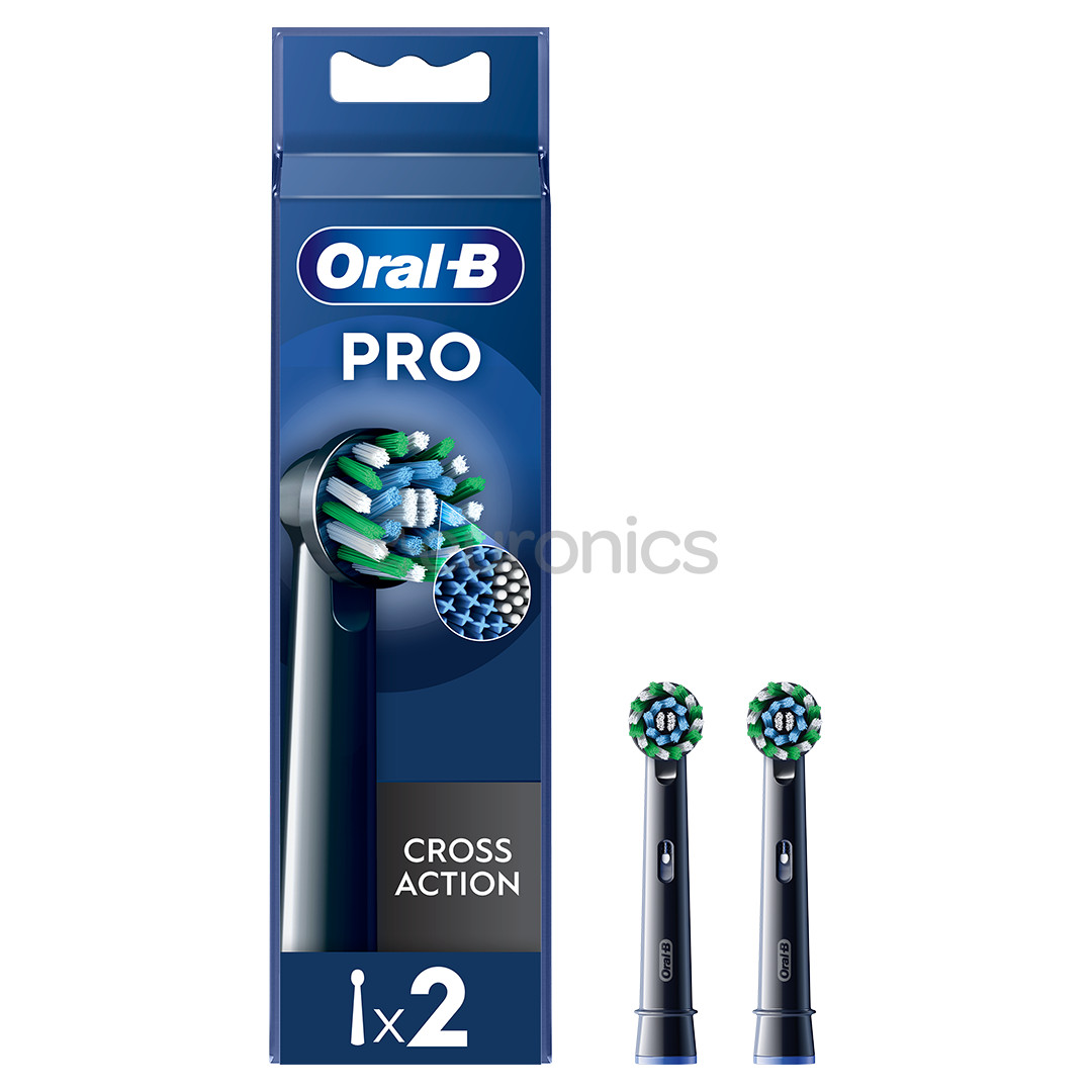 Braun Oral-B Cross Action Pro, 2 gab., melna - Uzgaļi elektriskajai zobu birstei