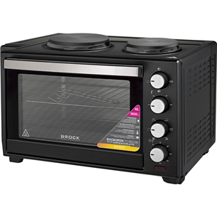 Brock, 48 L, 3600 W, black - Mini Oven with 2 Cooking Plates