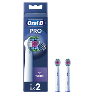 Braun Oral-B Pro 3D White, 2 gab., balta - Uzgaļi elektriskajai zobu birstei EB18-2/WHITE