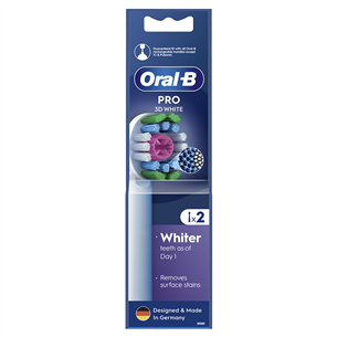 Braun Oral-B Pro 3D White, 2 gab., balta - Uzgaļi elektriskajai zobu birstei