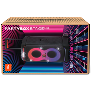 JBL Partybox Stage 320, melna - Portatīvā mūzikas sistēma