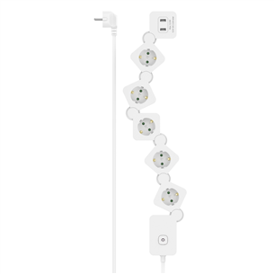 Hama Power Strip, 5 ligzdas, USB, 12 W, elastīgs, 1.4 m - Pagarinātājs 00223190