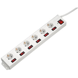 Hama Power Strip, 6-way, 1.4 m, white - Power Strip 00137239