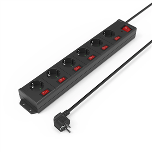 Hama Power Strip, 6 rozetes, 1.4 m, melna - Pagarinātājs