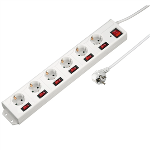 Hama Power Strip, 6 rozetes, 1.4 m, balta - Pagarinātājs