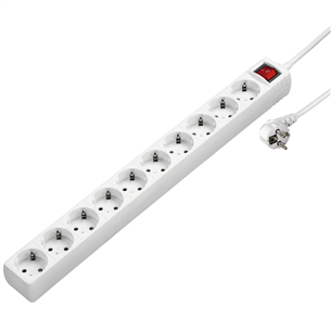 Hama Power Strip, 10-way, 3 m, white - Power Strip