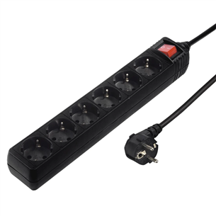 Hama Power Strip, 6-way, 5 m, black  - Power Strip