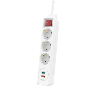 Hama Power Strip, 1,4m, USB, balta - Pagarinātājs 00133757