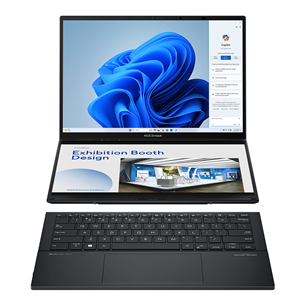 ASUS Zenbook DUO, 2x 14'', 3K, OLED, skārienjutīgs, 120 Hz, Ultra 9, 32 GB, 1 TB, W11P, ENG, tumši pelēka - Portatīvais dators UX8406MA-PZ030X