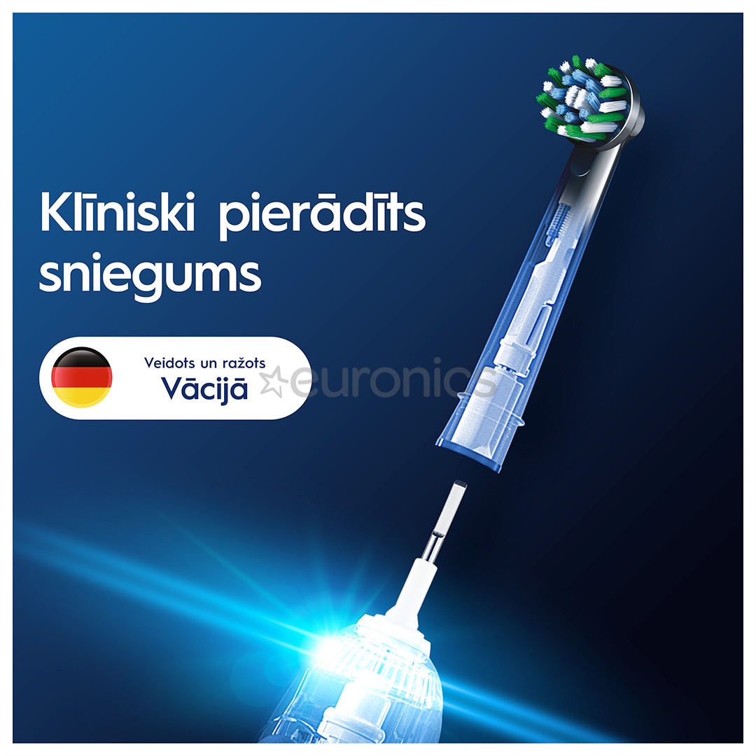 Braun Oral-B Cross Action Pro, 4 gab., melna - Uzgaļi elektriskajai zobu birstei