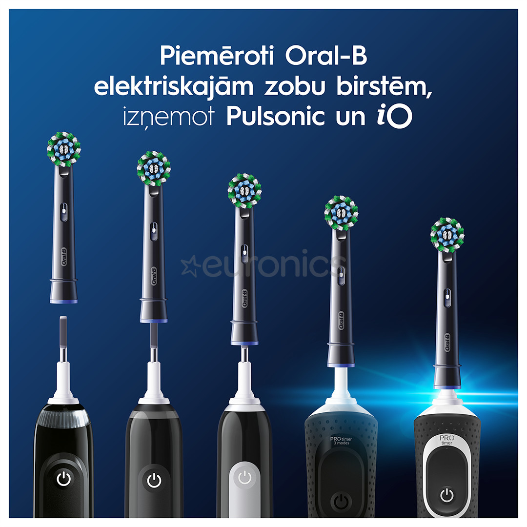 Braun Oral-B Cross Action Pro, 2 gab., melna - Uzgaļi elektriskajai zobu birstei