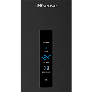 Hisense, NoFrost, 495 L, augstums 200 cm, melna - Ledusskapis