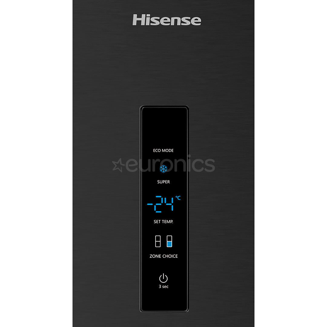 Hisense, NoFrost, 495 L, augstums 200 cm, melna - Ledusskapis