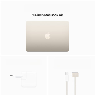 Apple MacBook Air 13'' (2024), M3 8C/10C, 8 GB, 512 GB, ENG, zelta - Portatīvais dators
