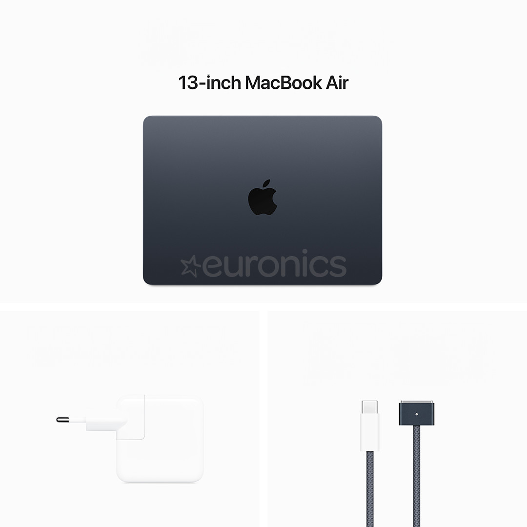 Apple MacBook Air 13'' (2024), M3 8C/8C, 8 GB, 256 GB, RUS, melna - Portatīvais dators
