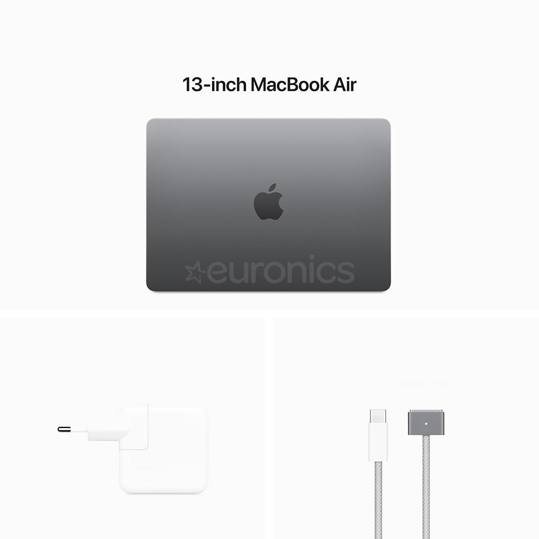 Apple MacBook Air 13'' (2024), M3 8C/10C, 16 GB, 512 GB, SWE, pelēka - Portatīvais dators
