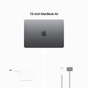 Apple MacBook Air 13'' (2024), M3 8C/10C, 16 GB, 512 GB, ENG, pelēka - Portatīvais dators