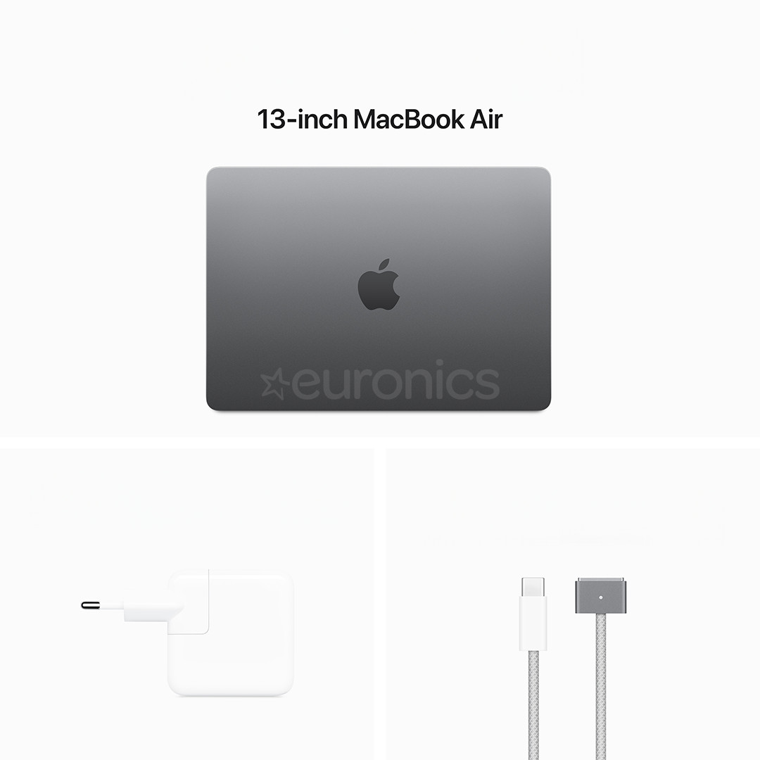 Apple MacBook Air 13'' (2024), M3 8C/10C, 16 GB, 512 GB, ENG, pelēka - Portatīvais dators