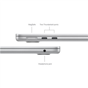 Apple MacBook Air 13'' (2024), M3 8C/10C, 16 GB, 512 GB, RUS, sudraba - Portatīvais dators