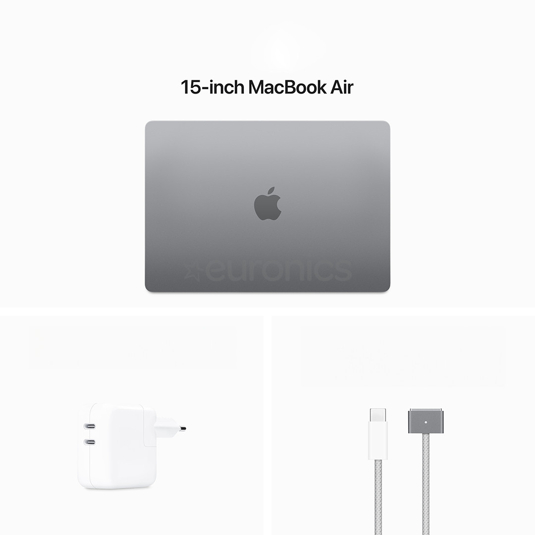 Apple MacBook Air 15'' (2024), M3 8C/10C, 8 GB, 256 GB, ENG, pelēka - Portatīvais dators