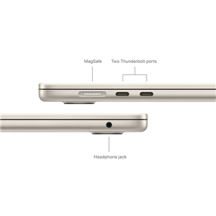 Apple MacBook Air 15'' (2024), M3 8C/10C, 8 GB, 256 GB, RUS, zelta - Portatīvais dators