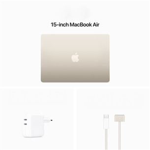 Apple MacBook Air 15'' (2024), M3 8C/10C, 8 GB, 256 GB, RUS, zelta - Portatīvais dators