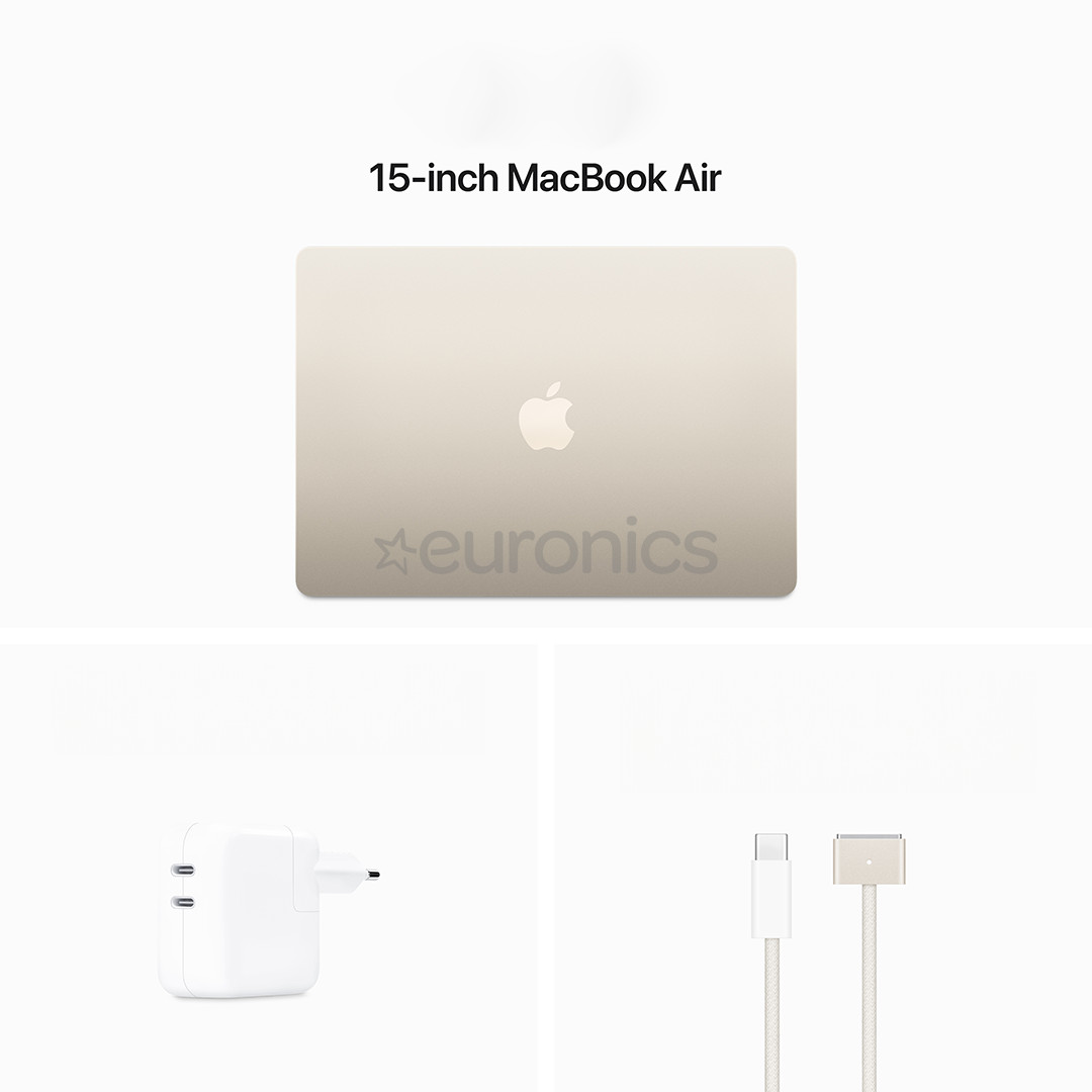 Apple MacBook Air 15'' (2024), M3 8C/10C, 8 GB, 256 GB, RUS, zelta - Portatīvais dators