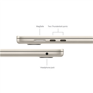 Apple MacBook Air 15'' (2024), M3 8C/10C, 8 GB, 512 GB, SWE, zelta - Portatīvais dators