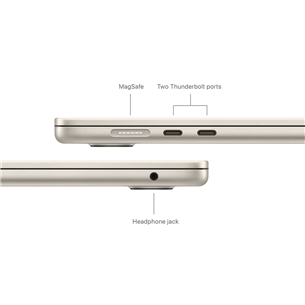 Apple MacBook Air 15'' (2024), M3 8C/10C, 8 GB, 512 GB, ENG, zelta - Portatīvais dators
