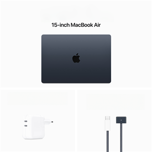 Apple MacBook Air 15'' (2024), M3 8C/10C, 8 ГБ, 256 ГБ, ENG, черный - Ноутбук