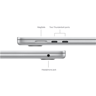 Apple MacBook Air 15'' (2024), M3 8C/10C, 16 GB, 512 GB, RUS, sudraba - Portatīvais dators