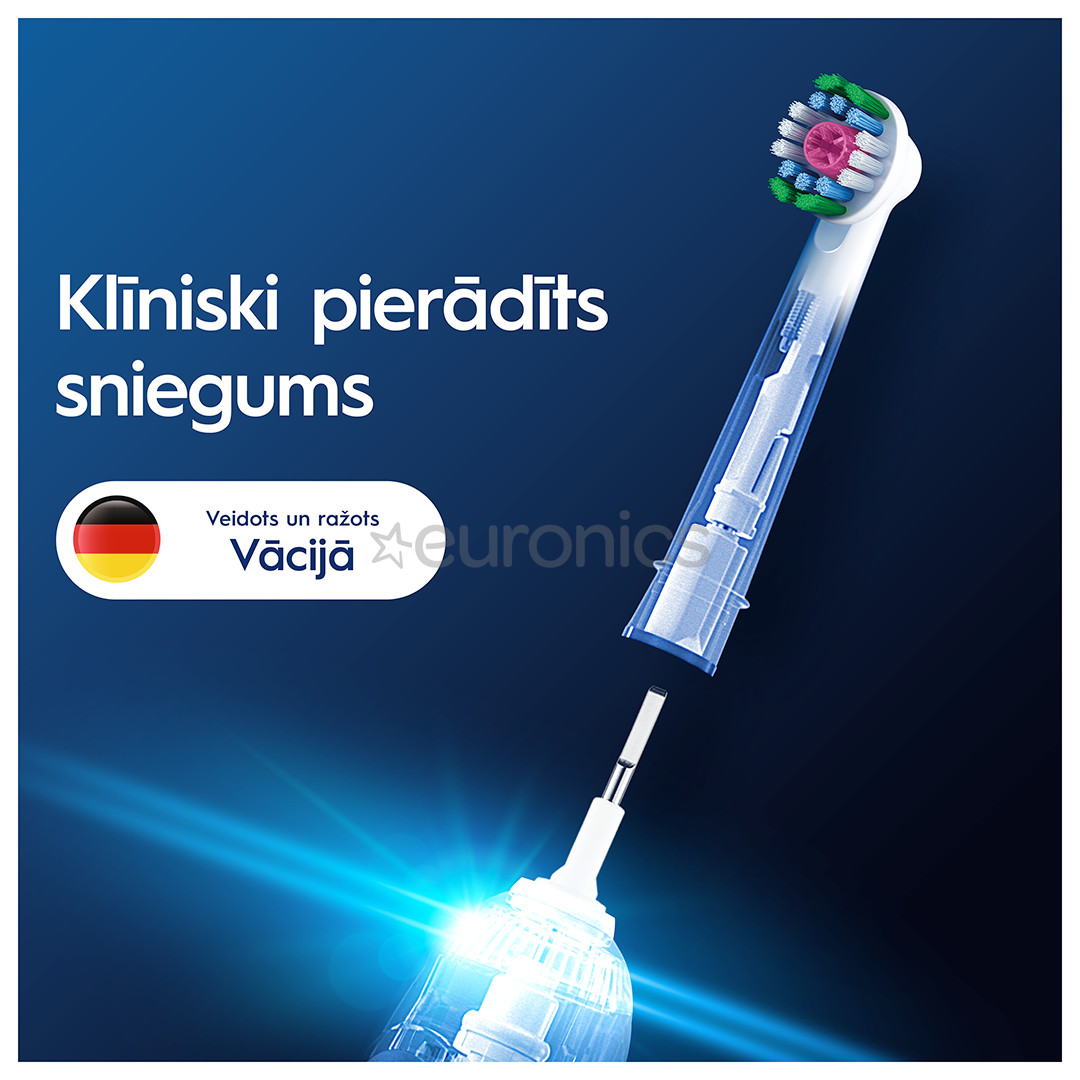 Braun Oral-B Pro 3D White, 2 gab., balta - Uzgaļi elektriskajai zobu birstei