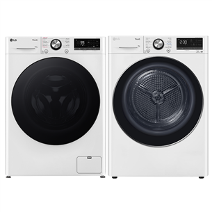 LG, 10 kg + 9 kg - Washing machine + clothes dryer F4WR710S2W+RH90V9AV2